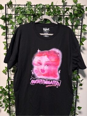 Bratz Overstimulated Graphic Tee - Black with Pink Artwork